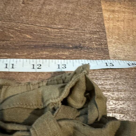 Christian Siriano M Olive 100% Linen Faux Wrap Skort Pockets Boho Preppy READ - Picture 8 of 10